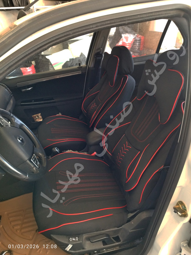 روکش صندلی ساینا و تیبا جدید طرح گوچی پارچه جودون برزنت سنگین (مارال روکش)